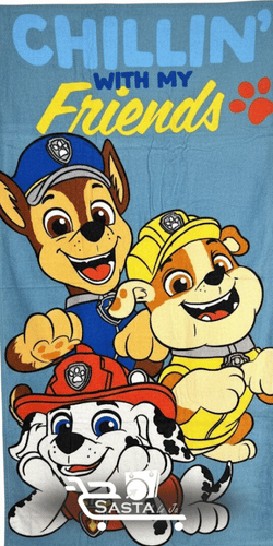 PAW Patrol Kids Beach & Bath Towel – Chase, Marshall & Rubble, 100% Cotton, 70 x 140 cm, Overstock/Unused, One Side Printed