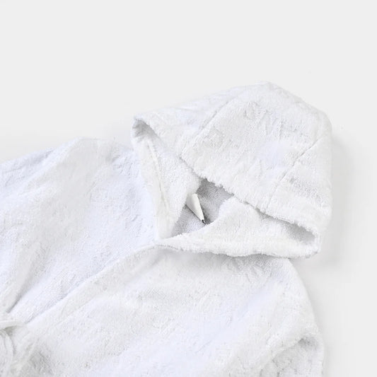 DKNY Kids Bathrobe in White Jacquard – Comfortable & Trendy