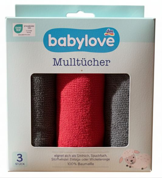 Babylove 100% Cotton Multi-Purpose Towels (3-Pack) – 50 x 50 cm, Unused Overstock, Export Quality