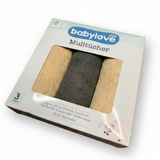 Babylove 100% Cotton Multi-Purpose Towels (3-Pack) – 50 x 50 cm, Unused Overstock, Export Quality
